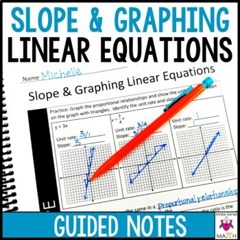 Preview of Graphing Linear Equations Guided Notes - Graphing and Slope Notes