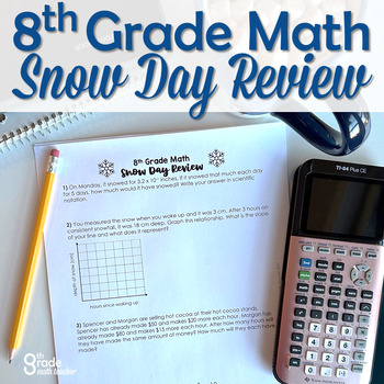 Preview of 8th Grade Math Snow Day Review Packet