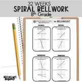 8th Grade Math Spiral Bellringers Bellwork Middle School Math