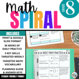 8th Grade Math Spiral Review | 36 Weeks of Daily Practice 