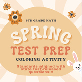 8th Grade Math Spring Test Prep Coloring Activity