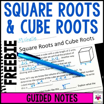 Preview of Square Roots and Cube Roots Guided Notes - Square Roots and Cube Roots Notes