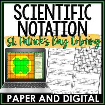 Preview of 8th Grade Math St. Patrick's Day Activity Scientific Notation