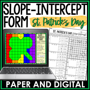 Preview of 8th Grade Math St. Patrick's Day Activity Slope-Intercept Form