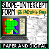 8th Grade Math St. Patrick's Day Activity Slope-Intercept Form