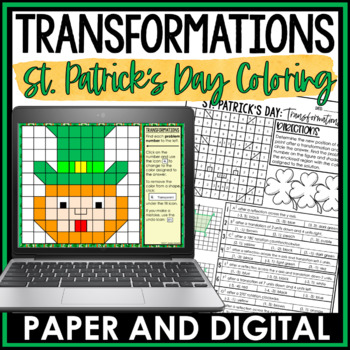 Preview of 8th Grade Math St. Patrick's Day Activity Transformations