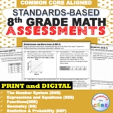 8th Grade Math Standard Based Assessments BUNDLE Common Core ⭐ Distance Learning
