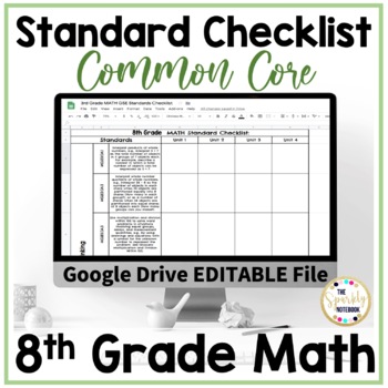 Preview of 8th Grade Math Standards Checklist - Common Core