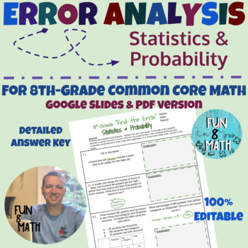 Preview of 8th Grade Math Statistics & Probability Error Analysis