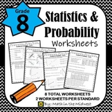 8th Grade Math Statistics & Probability Homework/Worksheets