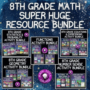 Preview of 8th Grade Math Year Long Activities Bundle