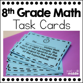 Preview of 8th Grade Math Task Cards Bundle