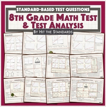 Preview of 8th Grade Math Test & Analysis Standard Review Benchmark STAAR End of Year