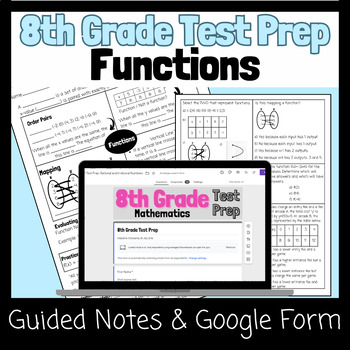 Preview of 8th Grade Math Test Prep/ Review/ACAP -Functions