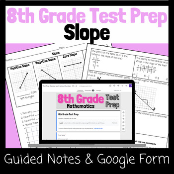 Preview of 8th Grade Math Test Prep/ Review/ACAP -Slope