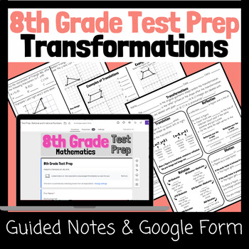 Preview of 8th Grade Math Test Prep/ Review/ ACAP - Transformations