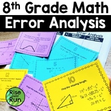 8th Grade Math Test Prep Review Activity with Error Analysis