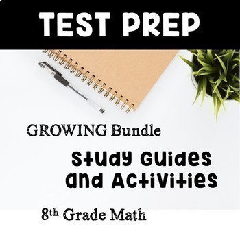 Preview of 8th Grade Math Test Prep - Study Guides and Activities
