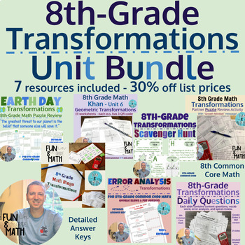 Preview of 8th Grade Math - Transformations - Unit Bundle