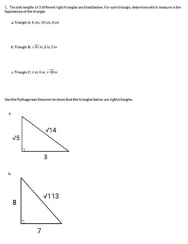 Preview of 8th Grade Math - Understanding and Applying the Pythagorean Theorem