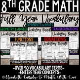 8th Grade Math Vocabulary *BIG* Bundle - Entire Year Bundle