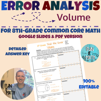 Preview of 8th Grade Math Volume Error Analysis