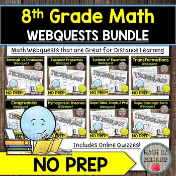 Preview of 8th Grade Math Webquests Bundle