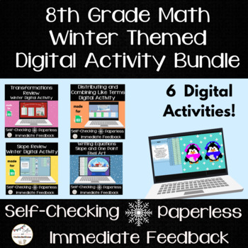 Preview of 8th Grade Math - Winter Review Bundle - 6 Digital Activities