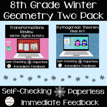 Preview of 8th Grade Math - Winter Two Pack - Geometry Standards - Digital Activity