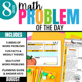 8th Grade Problem of the Day: End of Summer Daily Math Wor