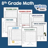 8th Grade Math Word Search Puzzle Activity Worksheet Equat