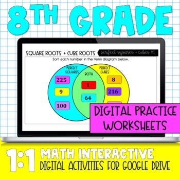 Preview of 8th Grade Math Digital Worksheet Bundle