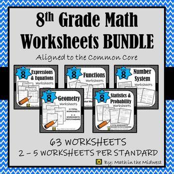 Preview of 8th Grade Math Worksheets, 8th Grade Math Homework