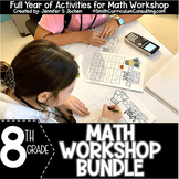 8th Grade Math Workshop Activity Bundle - Math Station - M