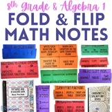 8th Grade Math and Algebra Foldable Style Notes
