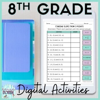 Preview of 8th Grade Mathematics Digital Activities Bundle
