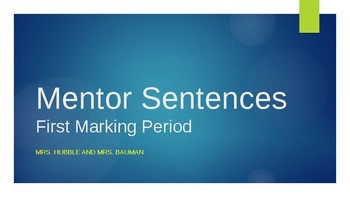 Preview of 8th Grade Mentor Sentence Marking Period One