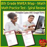 8th Grade NWEA Map Math Practice Test - Printable and Goog