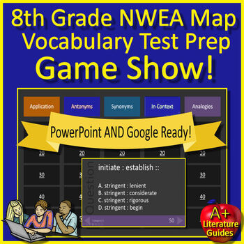 8th Grade NWEA Map Reading Vocabulary Game - Test Prep | TpT