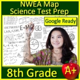 8th Grade NWEA Map Science Test Prep Self-Grading Test, Game, & Task Cards NGSS