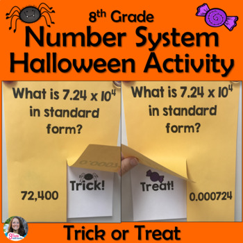 Preview of 8th Grade Number Systems Halloween Activity TRICK or TREAT Game
