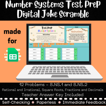 Preview of 8th Grade Number Systems Test Prep - Digital Joke Scramble - 8.NS.1 & 8.NS.2