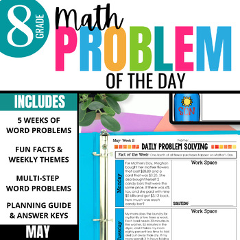 Preview of 8th Grade Problem of the Day: Daily Math Problem Solving Practice for May