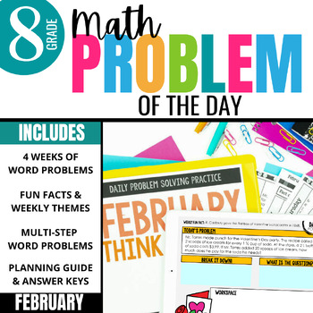 Preview of 8th Grade Problem of the Day: Daily Math Word Problems for February