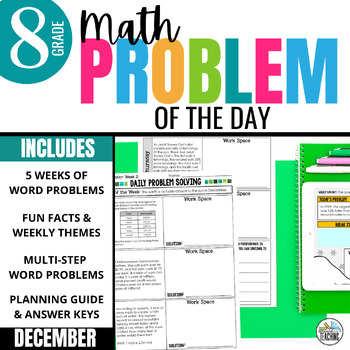 Preview of 8th Grade Problem of the Day: Winter Math Word Problems for December