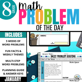 Preview of 8th Grade Problem of the Day: Winter Math Word Problems for January