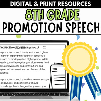 Preview of 8th Grade Promotion Speech Resources - Graphic Organizer, Mind Maps, Checklist