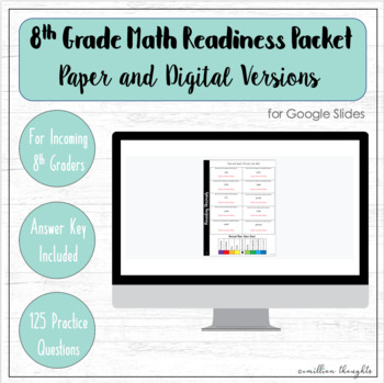 Preview of 8th Grade Readiness Packet (Paper and Digital)