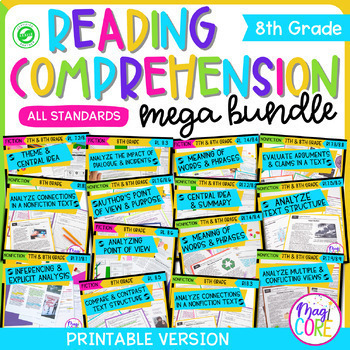 Preview of 8th Grade Reading Comprehension Complete MEGA Bundle - Lexile Leveled Passages