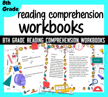 Preview of 8th Grade Reading Comprehension Workbooks: Enhance Skills and Achieve Success
